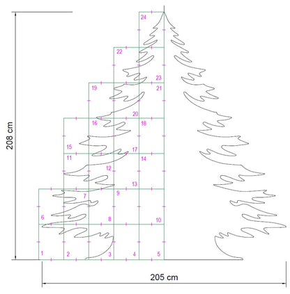 7ft Christmas Tree Silhouette Stencil (PDF)