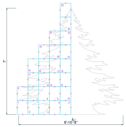 7ft Christmas Tree Silhouette Stencil (PDF)