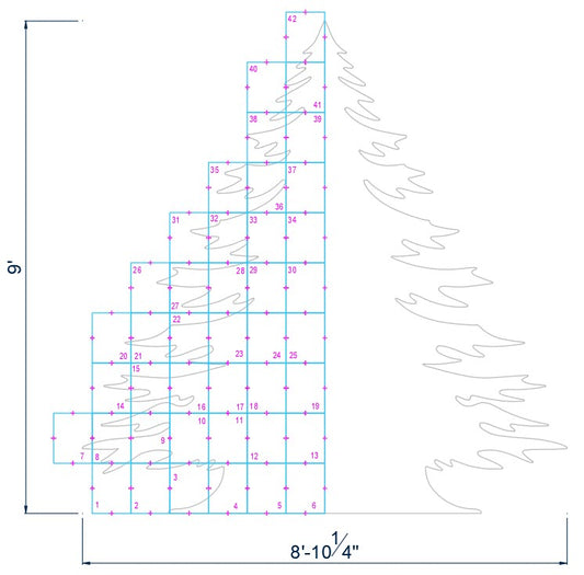9ft Christmas Tree Silhouette Stencil (PDF)