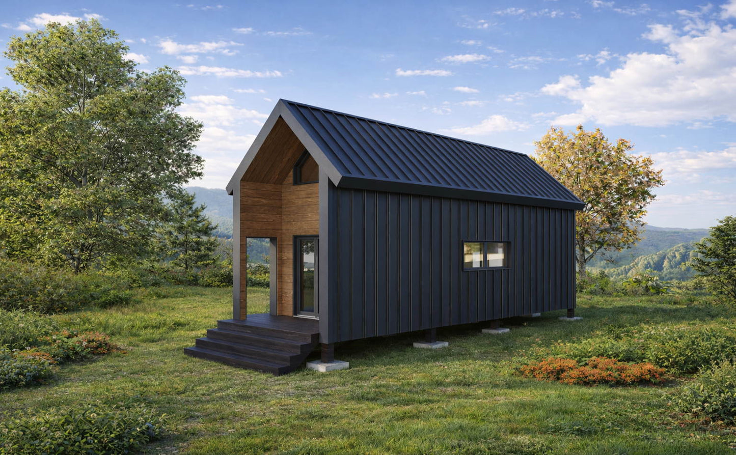 12x28 Gable Roof Tiny House Plan