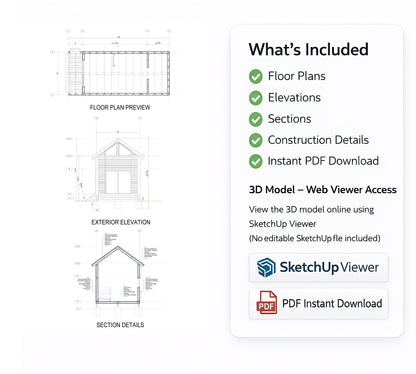 12x28 Gable Roof Tiny House Plan