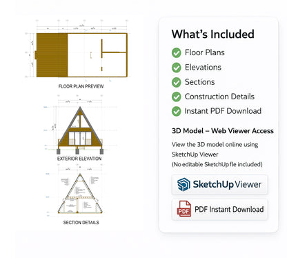 20x28 A Frame Cabin Plan