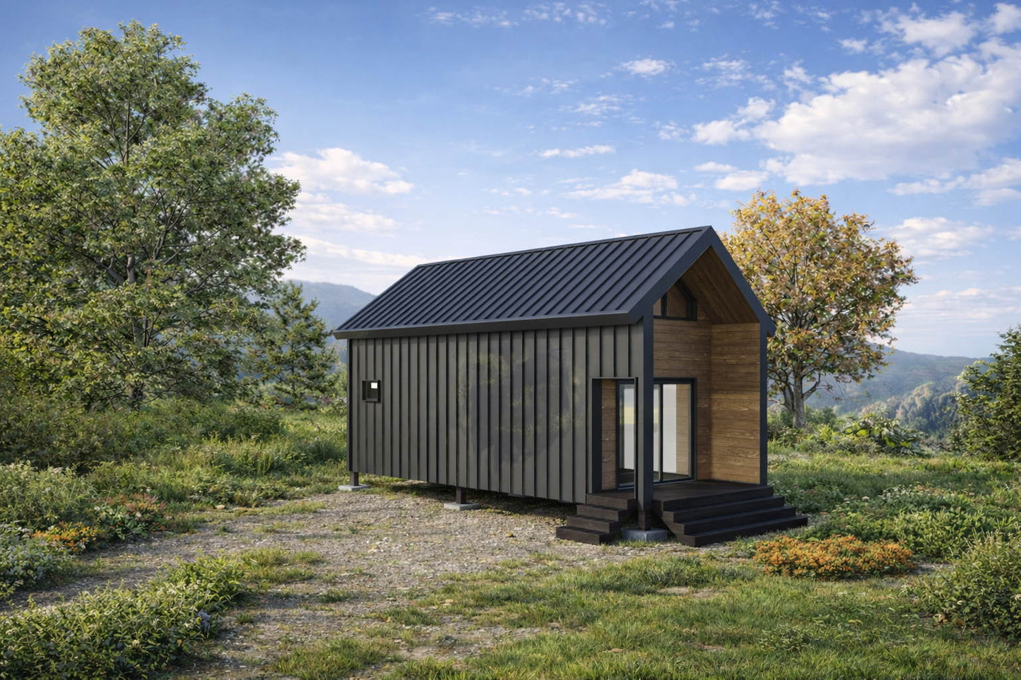 12x28 Gable Roof Tiny House Plan