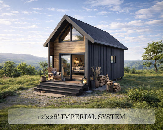 12x28 Gable Roof Tiny House Plan
