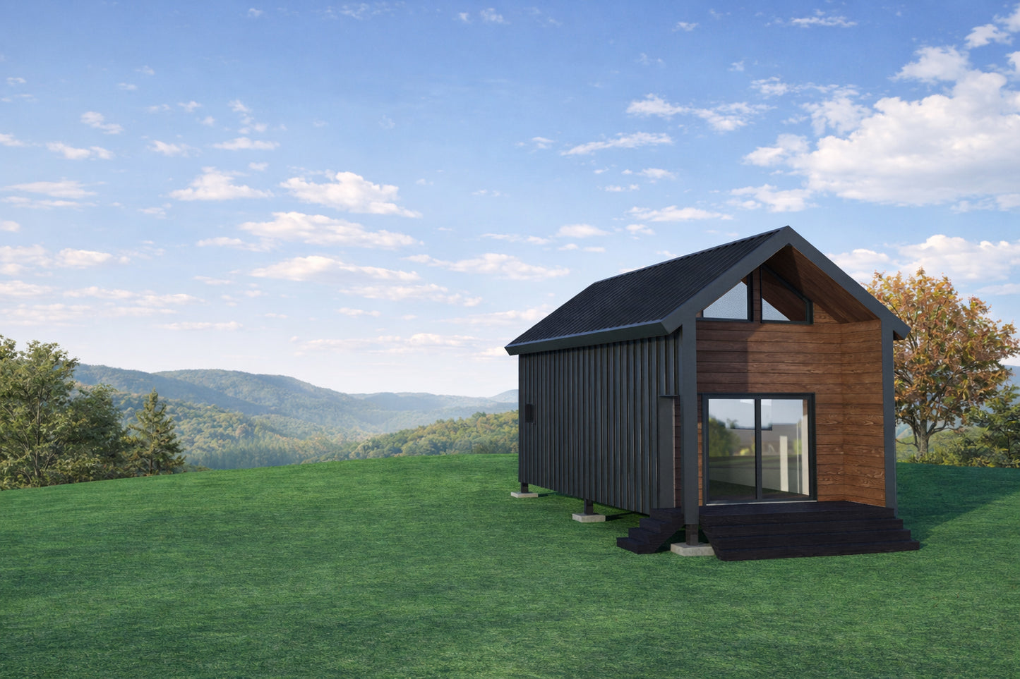 12x28 Gable Roof Tiny House Plan