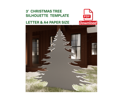 3ft Christmas Tree Silhouette Stencil (PDF)