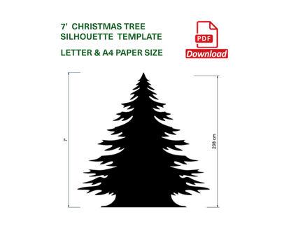 7ft Christmas Tree Silhouette Stencil (PDF)