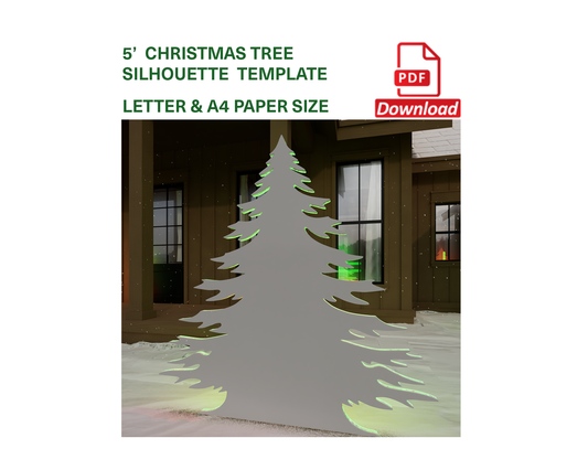 5ft Christmas Tree Silhouette Stencil (PDF)