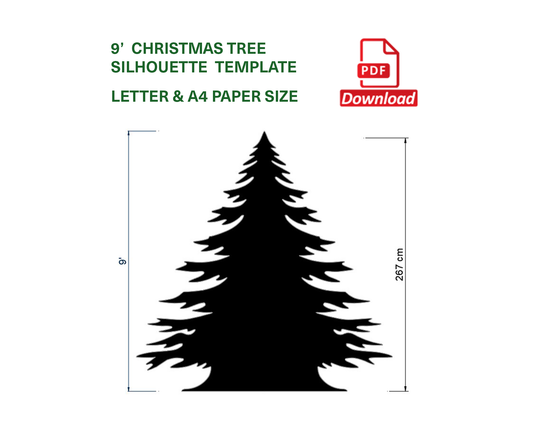 9ft Christmas Tree Silhouette Stencil (PDF)