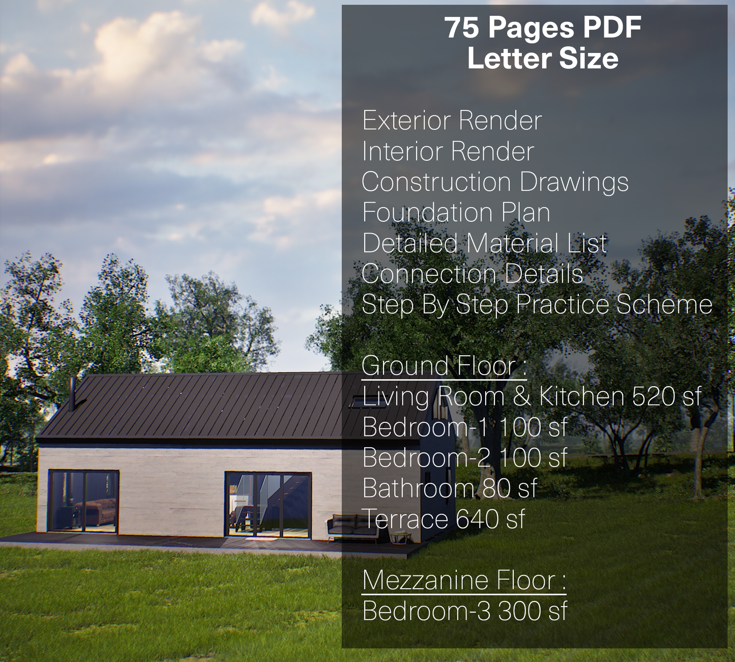 20x40 Barndominium Cabin House Plan