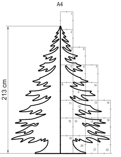 7ft Christmas Tree Silhouette Template (PDF)
