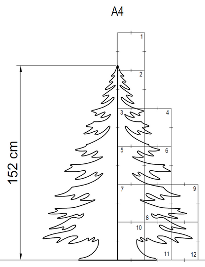 5ft Christmas Tree Silhouette Template (PDF)