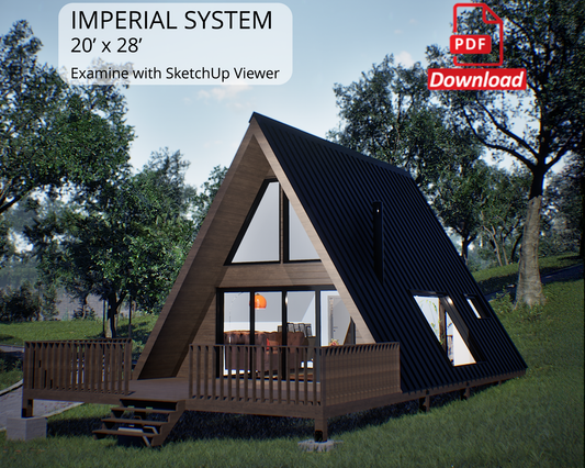 20x28 A Frame Cabin Plan