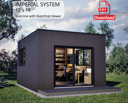 12x16 Tiny Office Plan