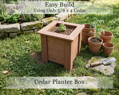 Cedar Planter Box Plans | Easy Build Using Only 5/8 x 4 Cedar