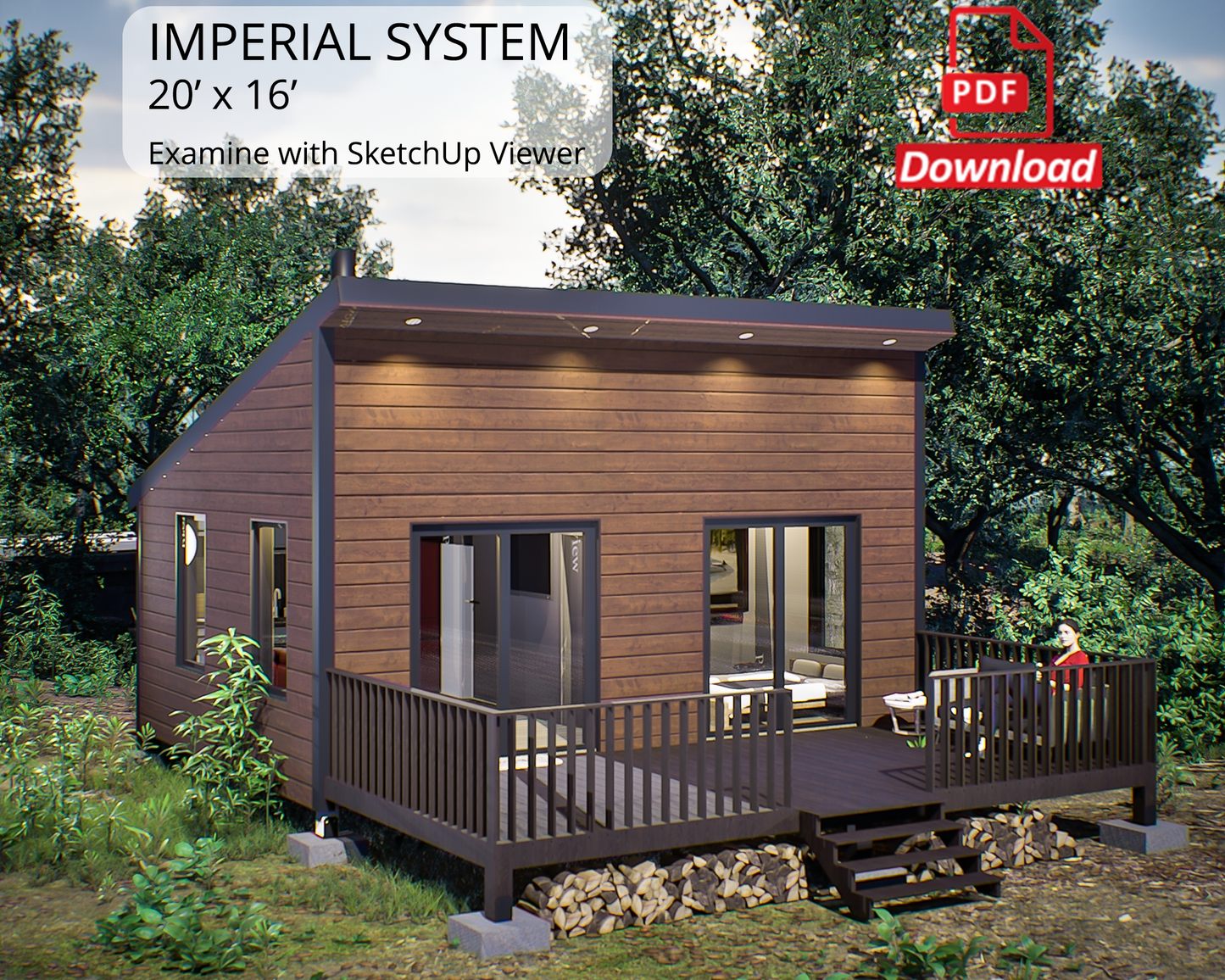 20x16 Cottage House Plan