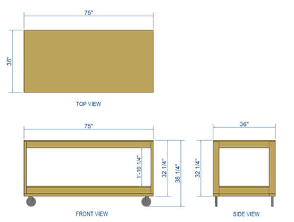 Workbench DIY Plans, Mobile Rolling Workbench, 2x4 Garage Work Table with Storage Shelf