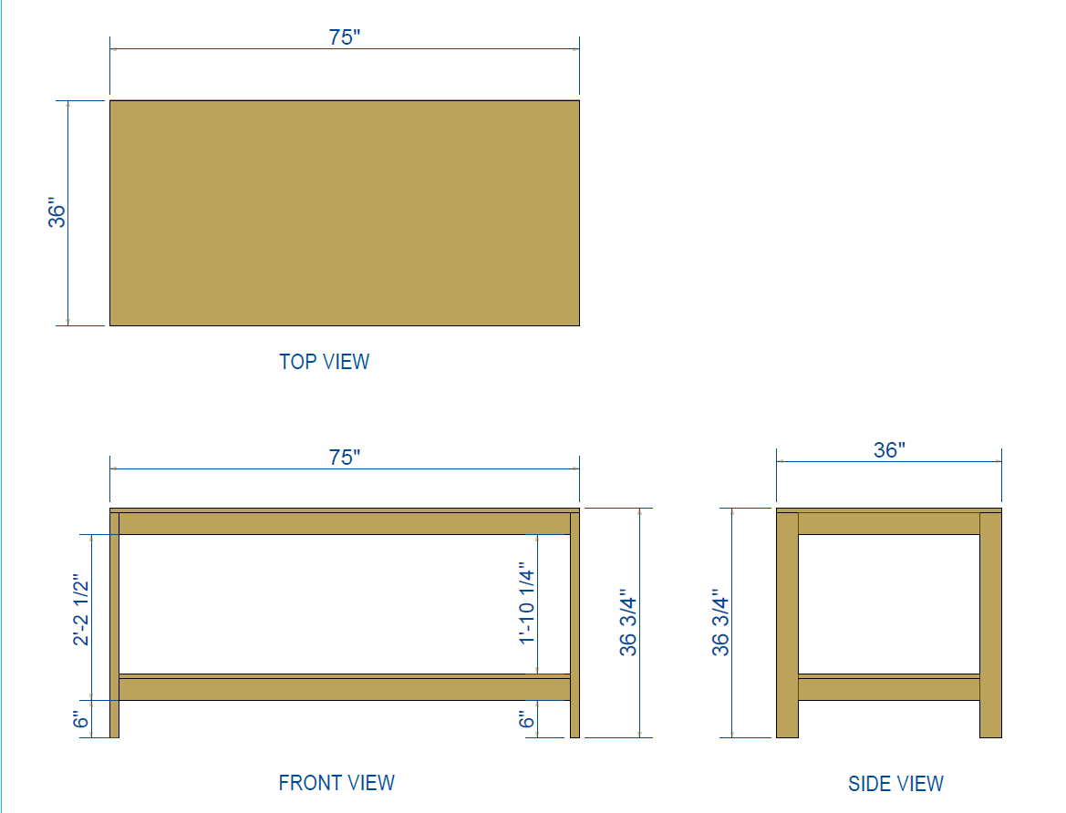 Workbench DIY Plans, Simple 2x4 Garage Workbench with Storage Shelf