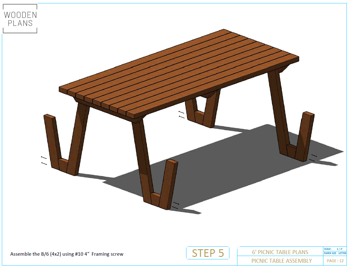 6' Picnic Table Plan