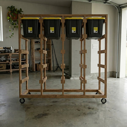 27 Gallon Tote Storage Rack Plans Bundle | 16 Mobile Rack Sizes