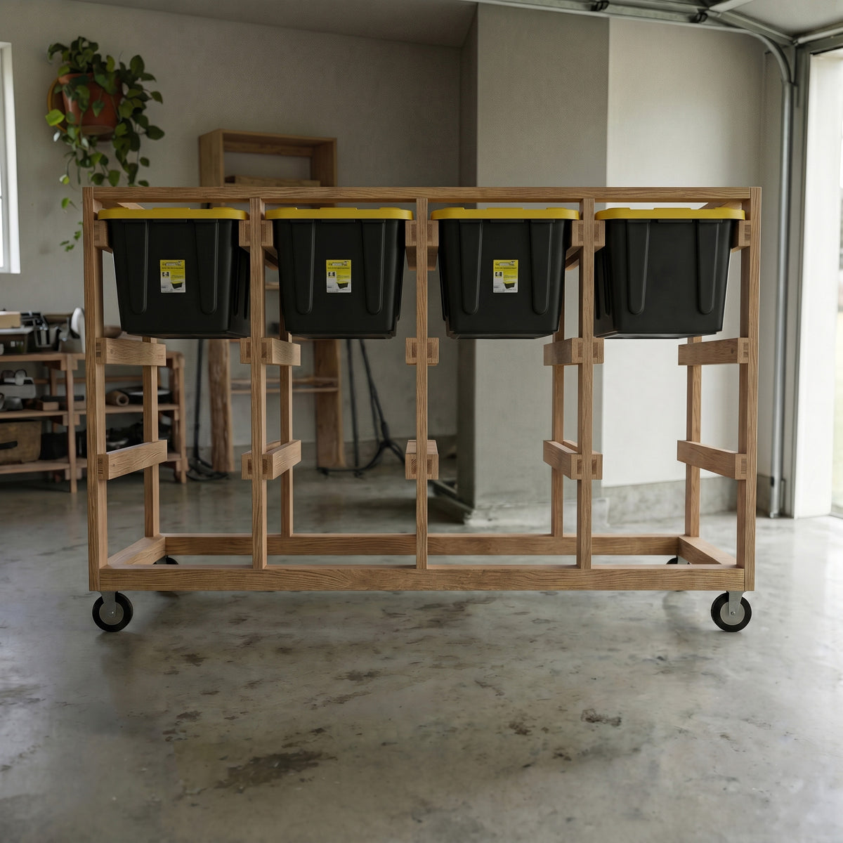 27 Gallon Tote Storage Rack Plans Bundle | 16 Mobile Rack Sizes