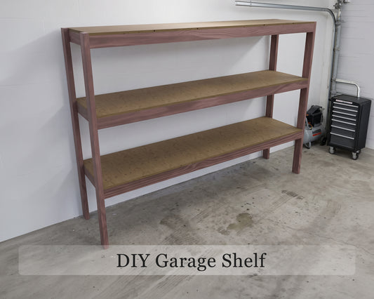 Garage Storage Shelves Plans PDF | 8ft 3-Tier 2x4 Shelving Unit | DIY Workshop Shelf Plans