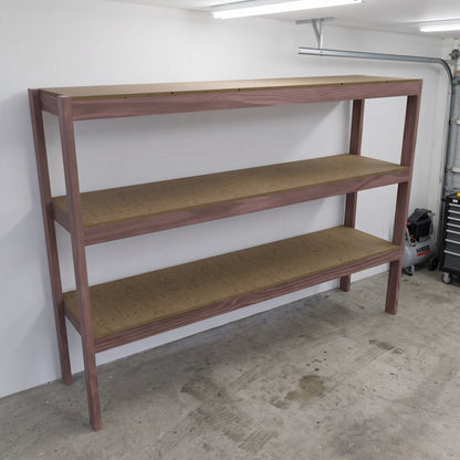 Garage Storage Shelves Plans PDF | 8ft 3-Tier 2x4 Shelving Unit | DIY Workshop Shelf Plans