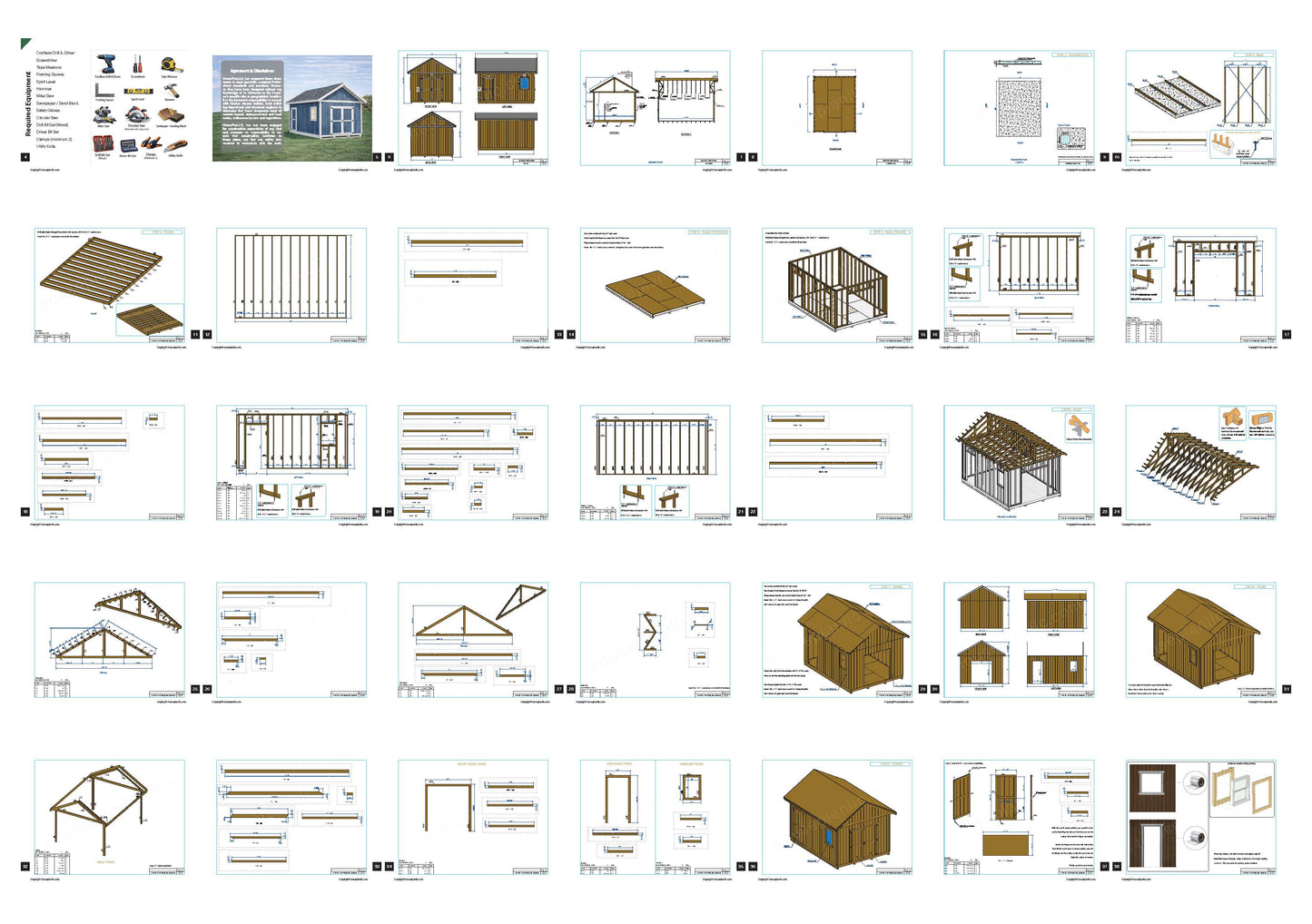 12x16 Garden Shed Plan