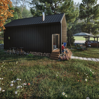 Tiny House Plans, 12x28 Tiny Home Plans, Modern Cabin House Plans, Small House Plans, Imperial & Metric, Vacation House Plans, two Shape Roof House Plan, Two Storey House Plan, Mezzanine House Plan, Budget-Friendly Cottage for Off-Grid Getaways