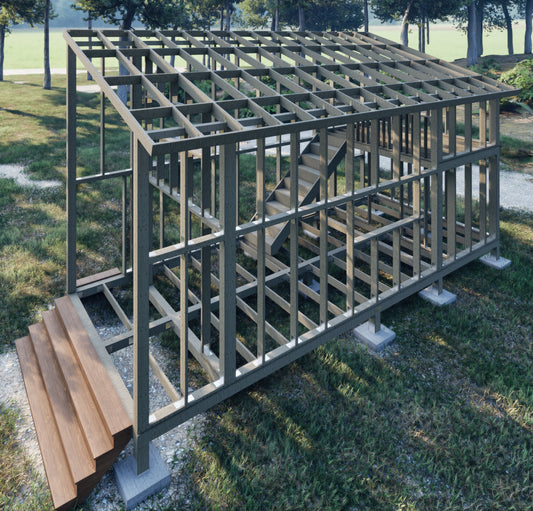 Tiny House Plans, 12x28 Tiny Home Plans, Modern Cabin House Plans, Small House Plans, Imperial & Metric, Vacation House Plans, Single Shape Roof House Plan, Two Storey House Plan, Mezzanine House Plan, Budget-Friendly Cottage for Off-Grid Getaways