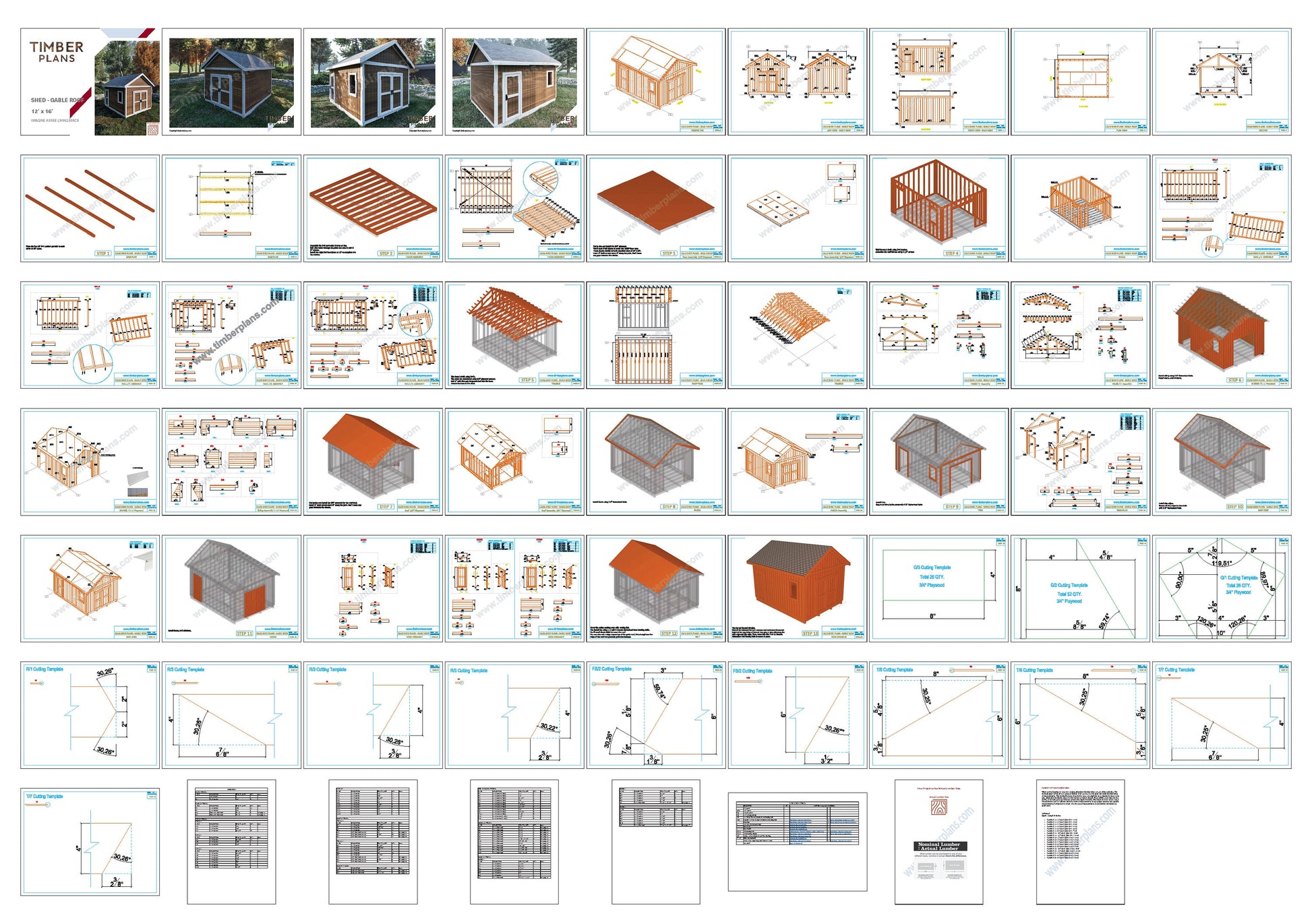 Garden Shed Plans, 12x16 Shed Plans, Barn Plans, Cabin Plans, Office Shed Plans, Backyard Shed Plan, Shed Blueprint DIY, 2 Door Shed, Storage Shed, Storage Barn Plan, Step by step build shed, easy to build shed plan, shed sketchup model, shed render