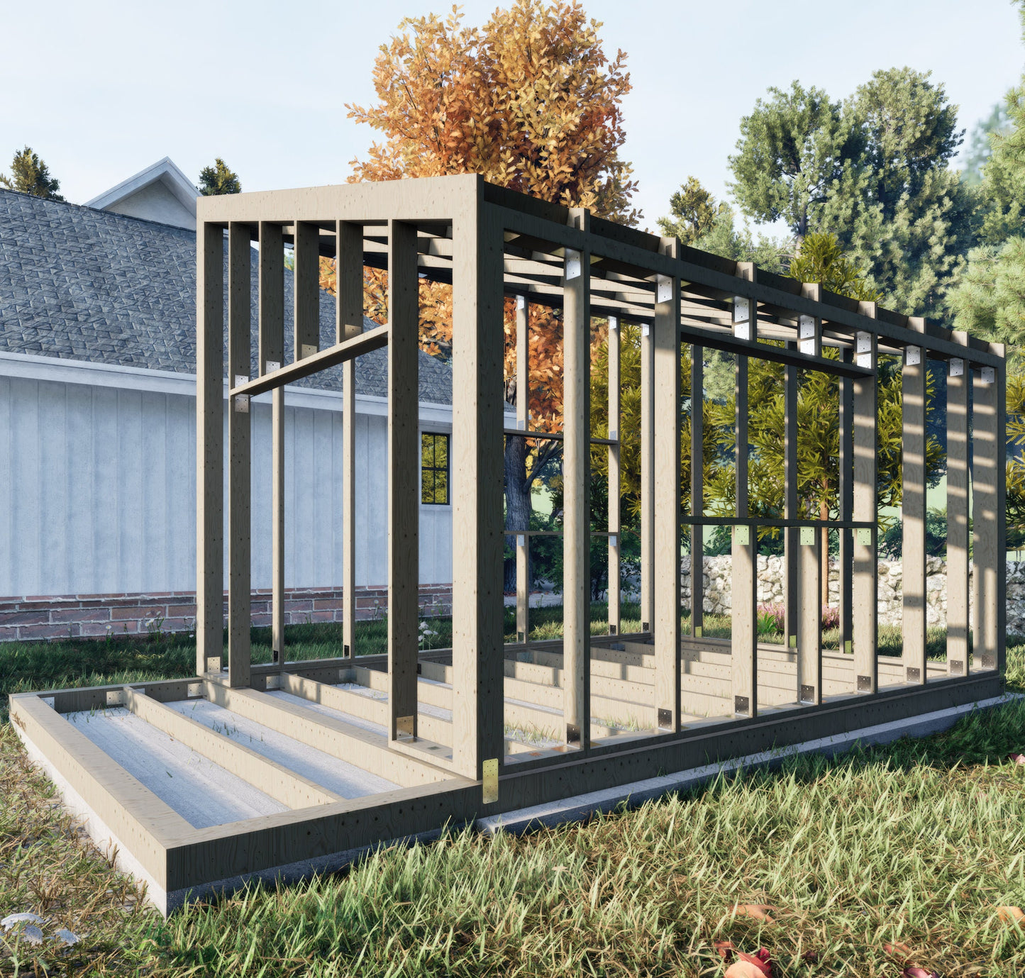 Tiny House Office Plan, 12x16 Office, Small Office Plans, Garden Study Room Plan, Backyard Office Plan, Modern Garden Room Plan, easy to build tiny office plan, Child Play house, garden play house plans, small shed plan, Office construction drawing