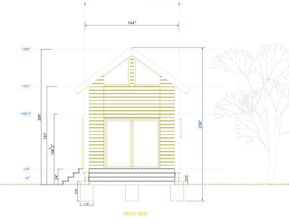 Tiny House Plans, 12x28 Tiny Home Plans, Modern Cabin House Plans, Small House Plans, Imperial & Metric, Vacation House Plans, two Shape Roof House Plan, Two Storey House Plan, Mezzanine House Plan, Budget-Friendly Cottage for Off-Grid Getaways