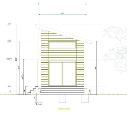 Tiny House Plans, 12x28 Tiny Home Plans, Modern Cabin House Plans, Small House Plans, Imperial & Metric, Vacation House Plans, Single Shape Roof House Plan, Two Storey House Plan, Mezzanine House Plan, Budget-Friendly Cottage for Off-Grid Getaways