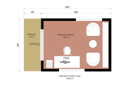Tiny House Office Plan, 12x16 Office, Small Office Plans, Garden Study Room Plan, Backyard Office Plan, Modern Garden Room Plan, easy to build tiny office plan, Child Play house, garden play house plans, small shed plan, Office blueprint plan
