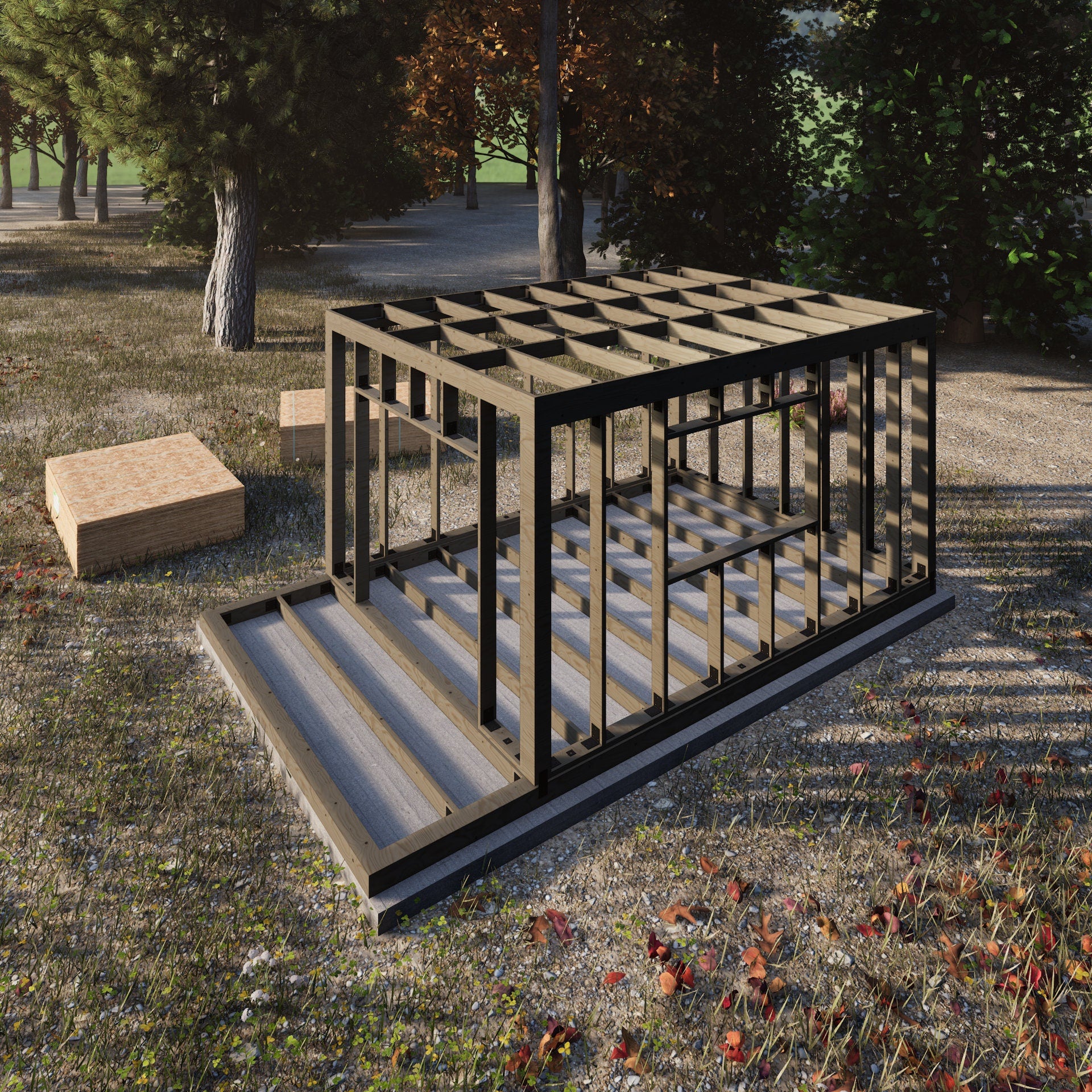 Tiny House Office Plan, 12x16 Office, Small Office Plans, Garden Study Room Plan, Backyard Office Plan, Modern Garden Room Plan, easy to build tiny office plan, Child Play house, garden play house plans, small shed plan, Office construction