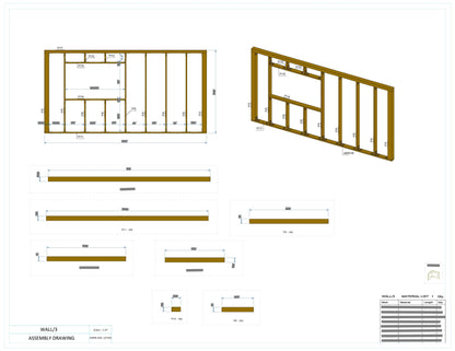 Tiny House Plan, 12x24 Small Office Plan, Tiny Office Plans, Modern Garden Room, Modular Office DIY Blueprints with  & Material List, Vacation Tiny House Plan, Tiny Holiday House, Small Holiday House  Plan, Frame House Plan, Child Play House Plan