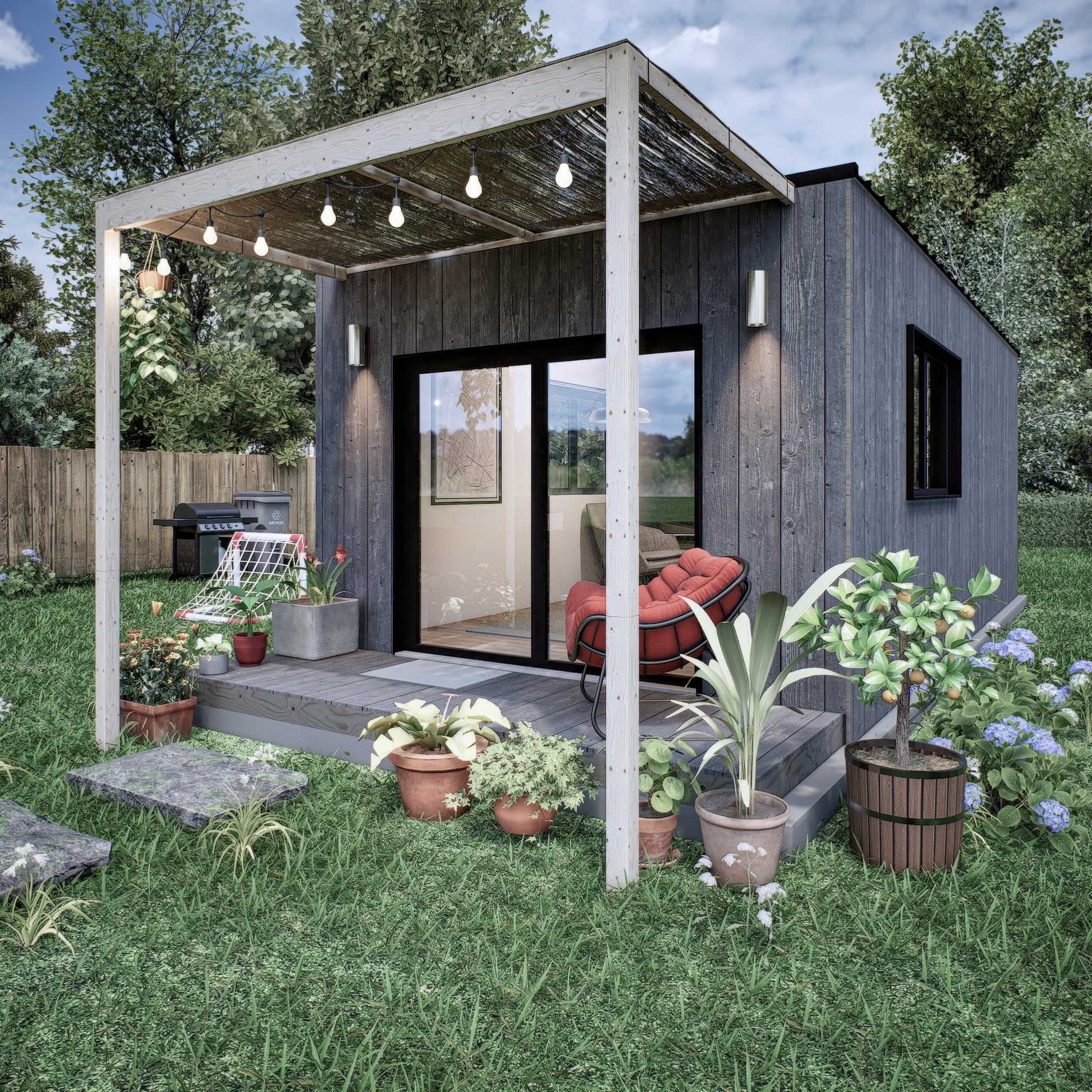 Tiny House Plan, 12x24 Small Office Plan, Tiny Office Plans, Modern Garden Room, Modular Office DIY Blueprints with  & Material List, Vacation Tiny House Plan, Tiny Holiday House, Small Holiday House  Plan, Cabin Plans, Child Play House Plan