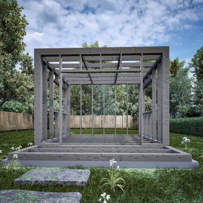 Tiny House Office Plan, 12x12 Office, Small Office Plans, Garden Study Room Plan, Backyard Office Plan, Modern Garden Room Plan, easy to build tiny office plan, Child Play house, garden play house plans, small shed plan, Office construction drawing