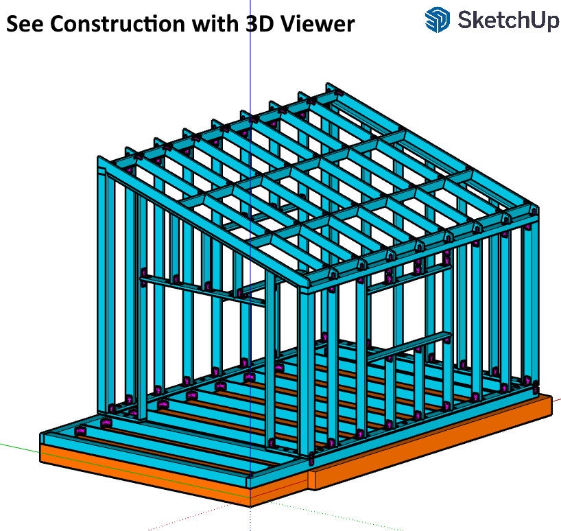 Tiny House Office Plan, 12x16 Office, Small Office Plans, Garden Study Room Plan, Backyard Office Plan, Modern Garden Room Plan, easy to build tiny office plan, Child Play house, garden play house plans, small shed plan, Office sketchup model