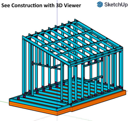 Tiny House Office Plan, 12x16 Office, Small Office Plans, Garden Study Room Plan, Backyard Office Plan, Modern Garden Room Plan, easy to build tiny office plan, Child Play house, garden play house plans, small shed plan, Office sketchup model