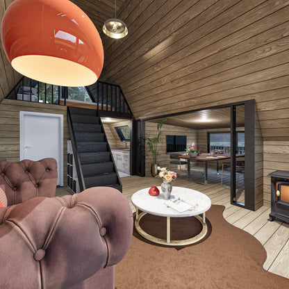 Modern A-Frame Tiny House Plan, A Frame Cabin Plans, Modern A-Frame House Plan | Custom A-Frame Cabin Plans for Tinyhouse Living, A Frame Tiny House Plan, Blueprint pdf plan, Aframe House, Small House Plan, Modern Cabin Plan, A-shape cabin plan