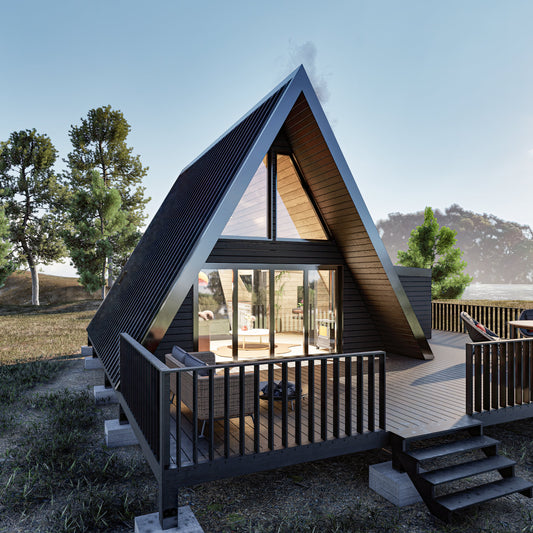 Modern A-Frame Tiny House Plan, A Frame Cabin Plans, Modern A-Frame House Plan | Custom A-Frame Cabin Plans for Tinyhouse Living, A Frame Tiny House Plan, Blueprint pdf plan, Aframe House, Small House Plan, Modern Cabin Plan, A-Frame Sketchup