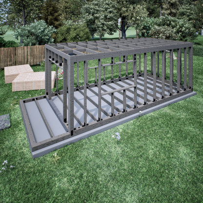 Tiny House Plan, 12x24 Small Office Plan, Tiny Office Plans, Modern Garden Room, Modular Office DIY Blueprints with  & Material List, Vacation Tiny House Plan, Tiny Holiday House, Small Holiday House  Plan, Cabin Plans, Child Play House Plan