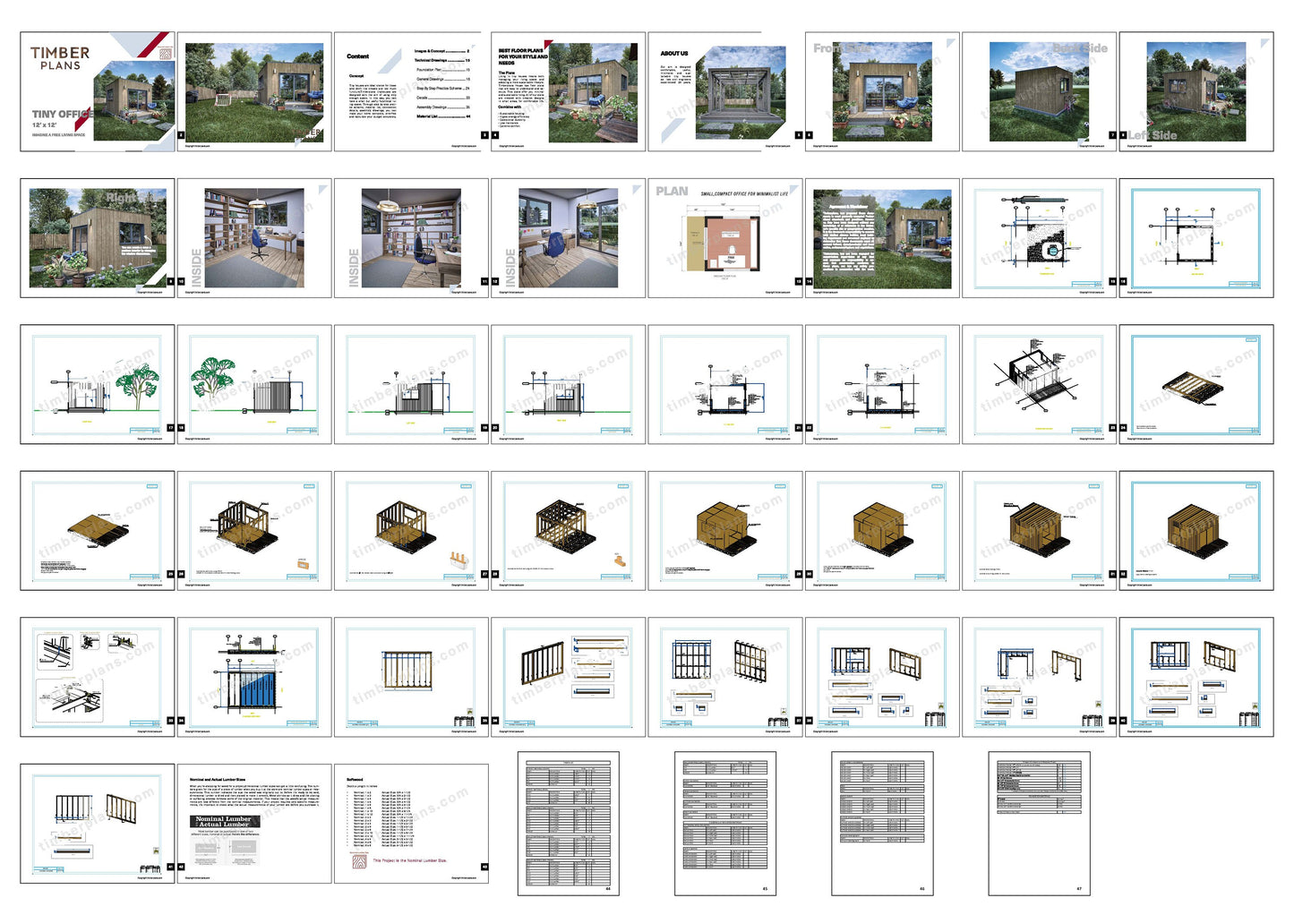 Tiny House Office Plan, 12x12 Office, Small Office Plans, Garden Study Room Plan, Backyard Office Plan, Modern Garden Room Plan, easy to build tiny office plan, Child Play house, garden play house plans, small shed plan, Office step by step plan