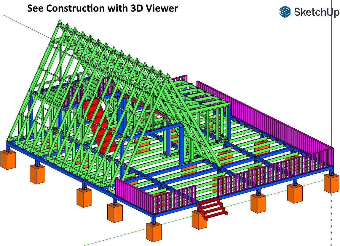 Modern A-Frame Tiny House Plan, A Frame Cabin Plans, Modern A-Frame House Plan | Custom A-Frame Cabin Plans for Tinyhouse Living, A Frame Tiny House Plan, Blueprint pdf plan, Aframe House, Small House Plan, Modern Cabin Plan, A-Frame Sketchup