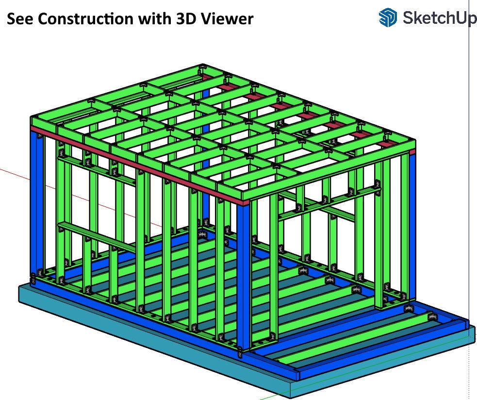 Tiny House Office Plan, 12x16 Office, Small Office Plans, Garden Study Room Plan, Backyard Office Plan, Modern Garden Room Plan, easy to build tiny office plan, Child Play house, garden play house plans, small shed plan, Office sketchup model
