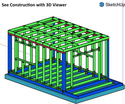 Tiny House Office Plan, 12x16 Office, Small Office Plans, Garden Study Room Plan, Backyard Office Plan, Modern Garden Room Plan, easy to build tiny office plan, Child Play house, garden play house plans, small shed plan, Office sketchup model