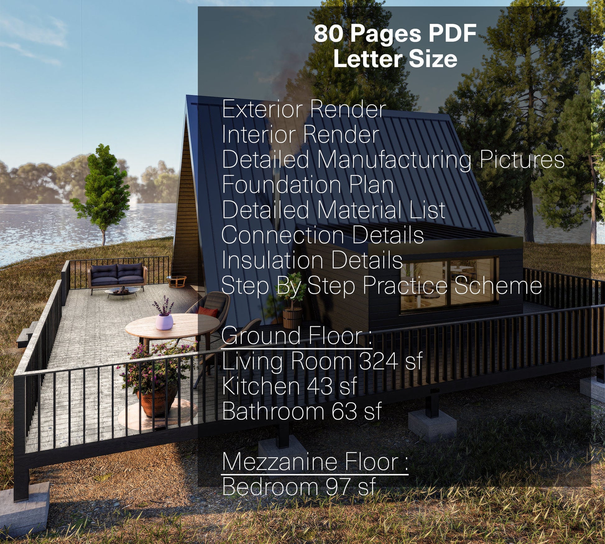 Modern A-Frame Tiny House Plan, A Frame Cabin Plans, Modern A-Frame House Plan | Custom A-Frame Cabin Plans for Tinyhouse Living, A Frame Tiny House Plan, Blueprint pdf plan, Aframe House, Small House Plan, step by step practice scheme, DIY House