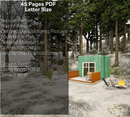 Modular Tiny House Plan, Cube Cabin Plans, Changeable & Expandable Tiny House Plan, Easy to Build House, single Storey House Plan, Vacation TinyHouse, Vacation Cabin Plans, Modular Cabin, Custom Cabin, Customizable Tiny House, Customizable Cabin